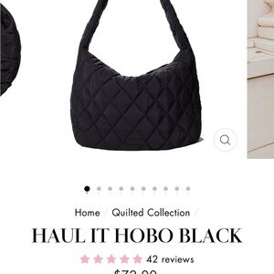 Poppy and Peonies quilted haul it hobo bag (with Stanley holder built in)